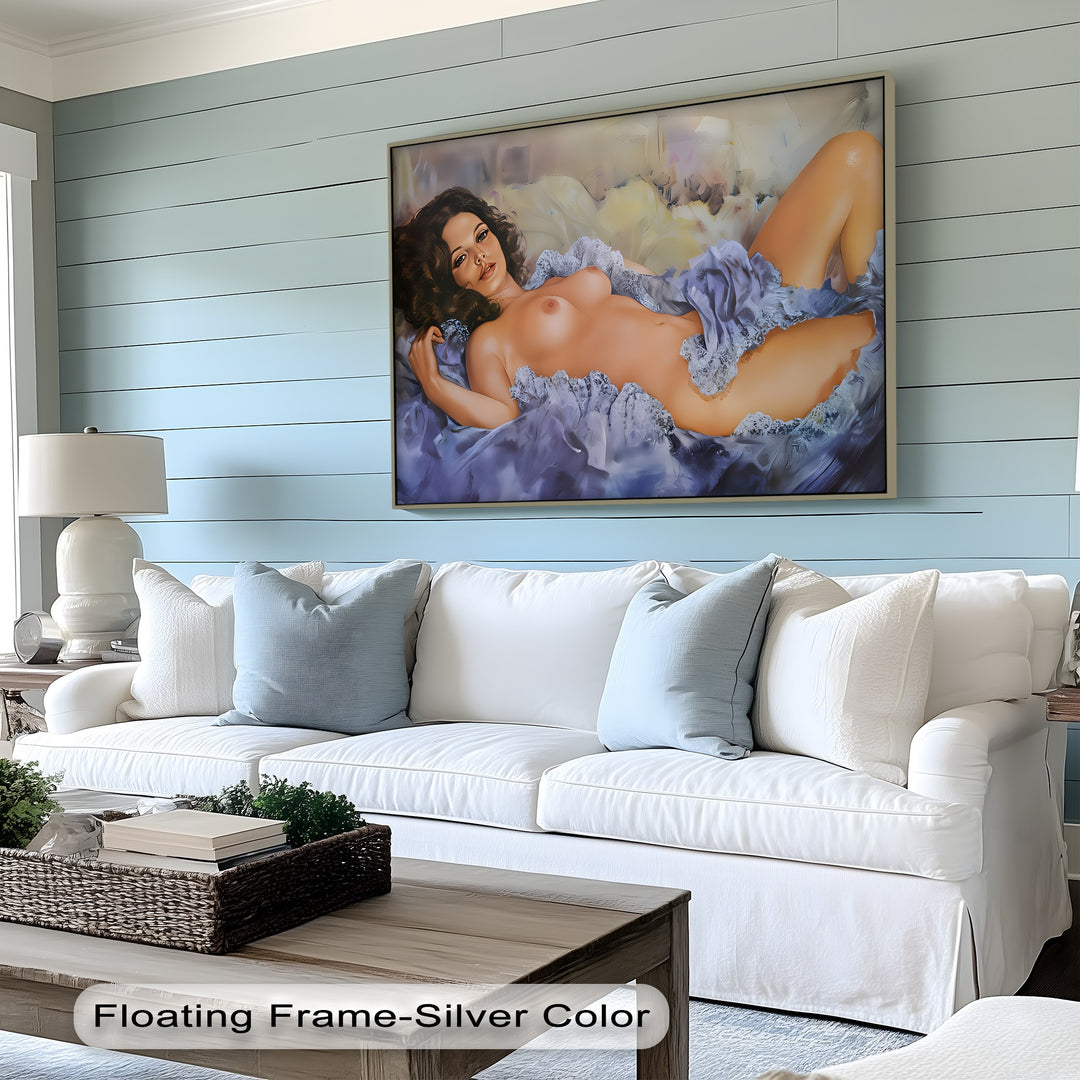Lace Reverie – Erotic Reclining Nude Canvas Wall Art | Sexy Art