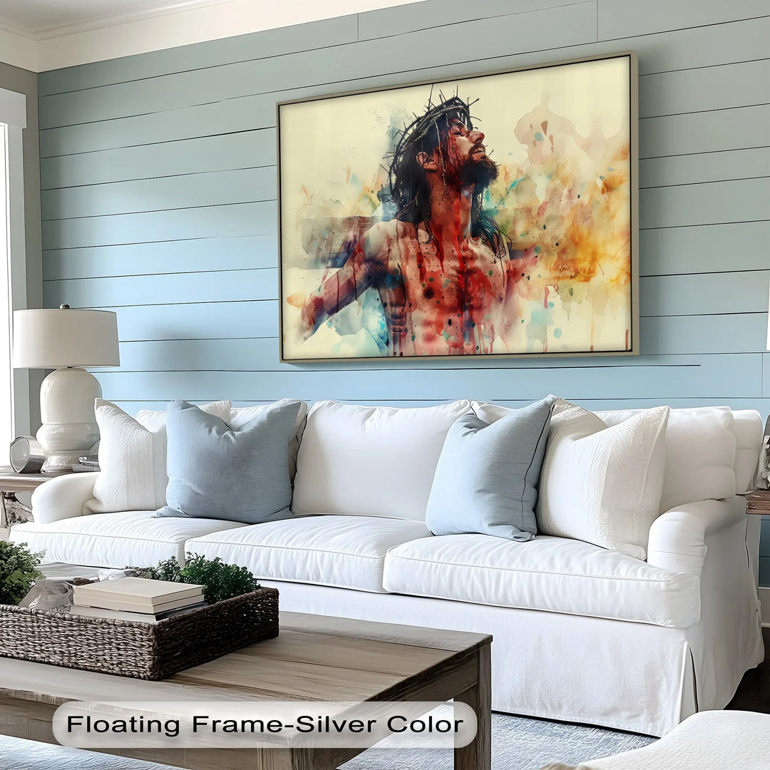 Sacrifice and Glory – Jesus Crucifixion Abstract Canvas Print