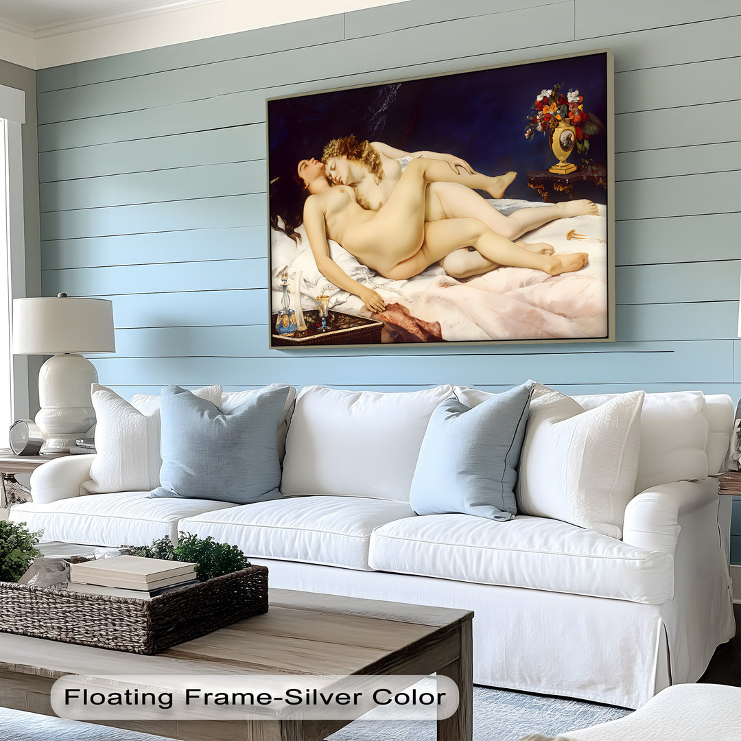 Forbidden Slumber – Erotic Lovers Canvas Wall Art | Nude Art