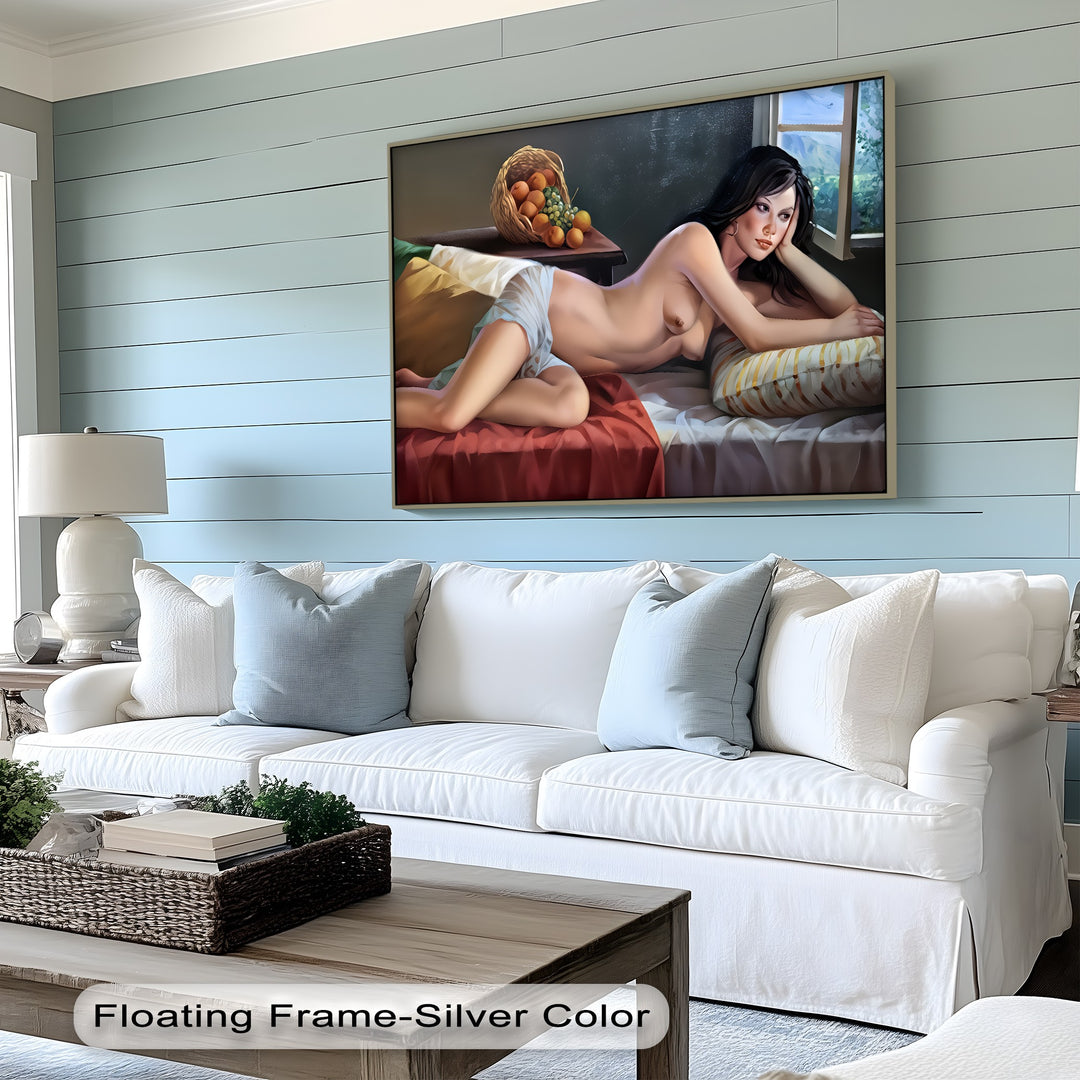 Daydream in Tuscany – Erotic Window Canvas Wall Art | Naked Art
