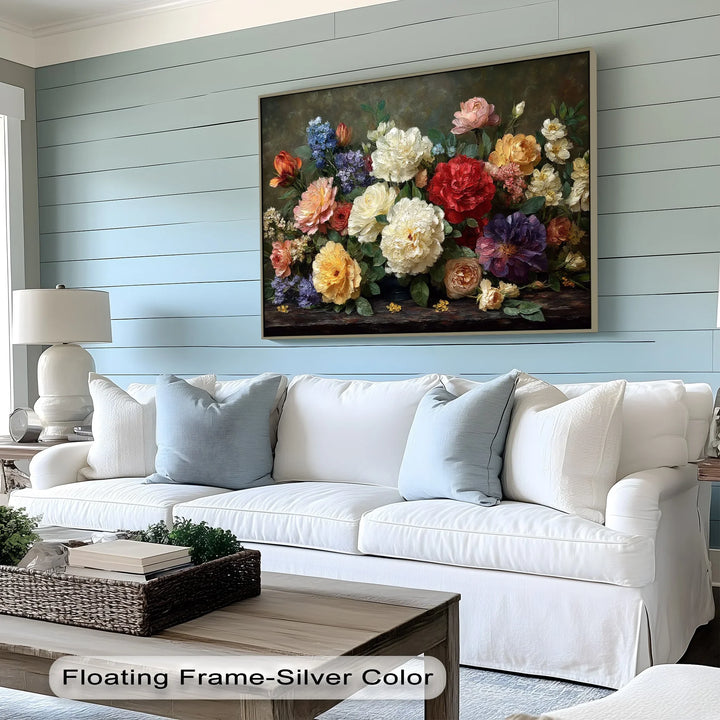 Victorian Bloom – Lush Peony & Rose Still Life Canvas Print - MyPhotoStation