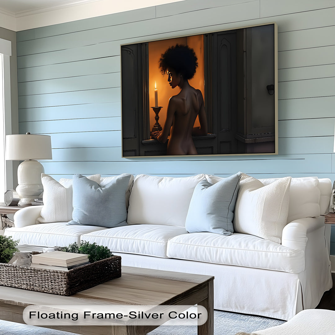 Candlelight Gaze – Erotic Canvas Wall Art | Framed Bedroom Art