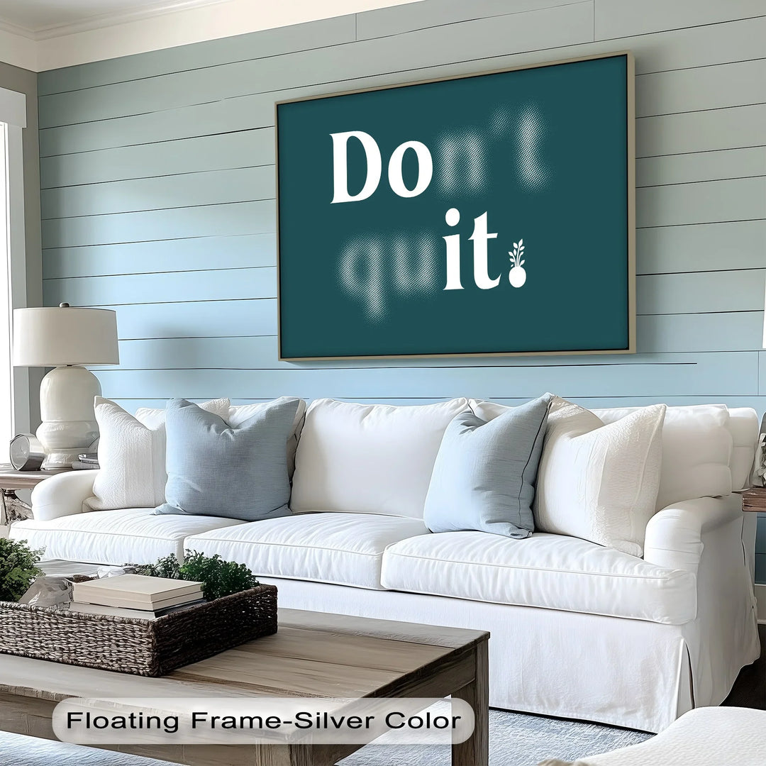 Don’t Quit – Teal Motivational Fade-In Canvas Print
