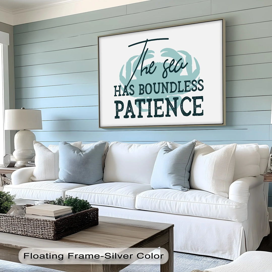Boundless Patience – Inspirational Ocean Quote Canvas Print - MyPhotoStation