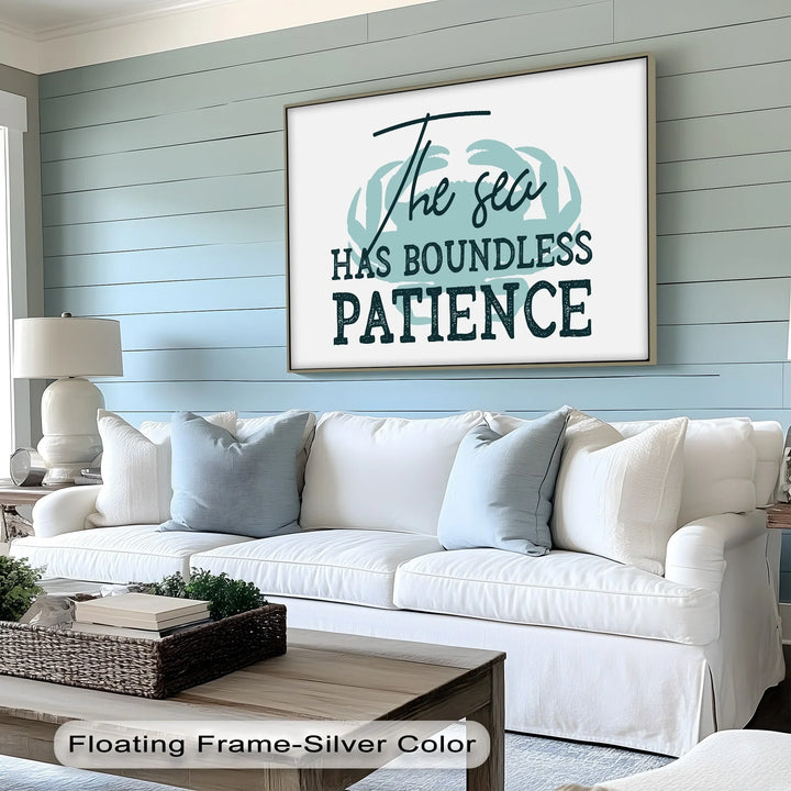 Boundless Patience – Inspirational Ocean Quote Canvas Print - MyPhotoStation