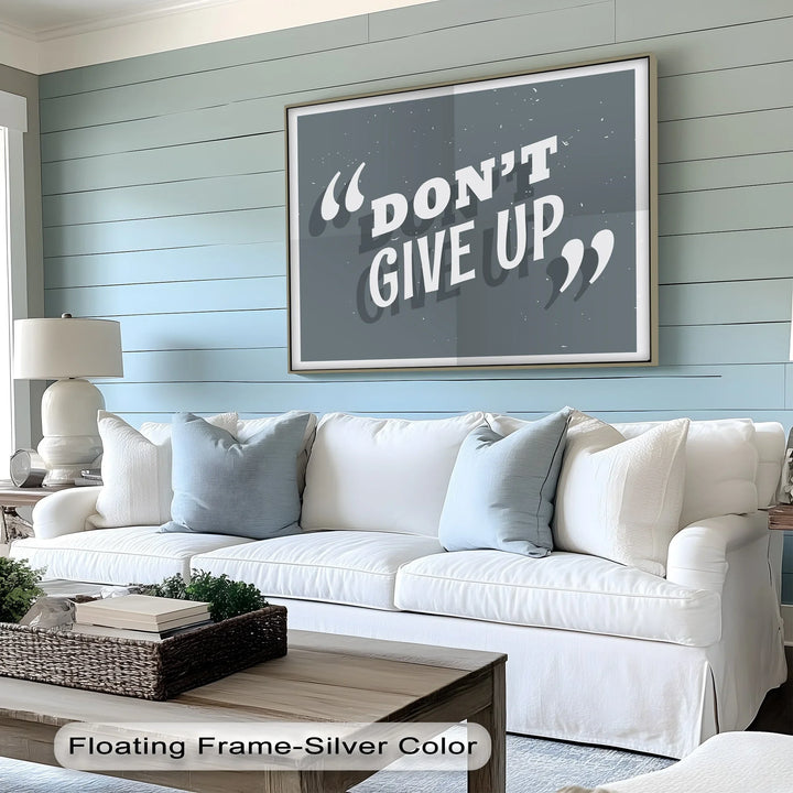 Don’t Give Up – Bold Grayscale Motivational Canvas Print