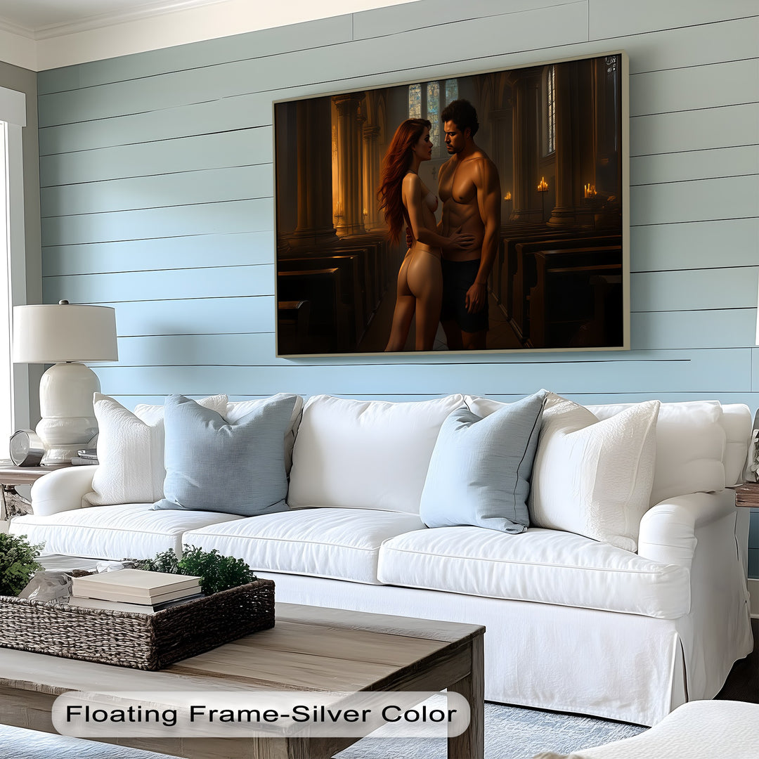 Divine Union – Erotic Gothic Canvas Art | Romantic Large Bedroom Print