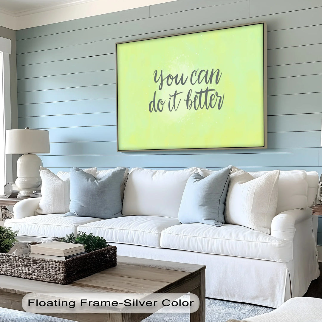 You Can Do It Better – Soft Green Motivational Canvas Print