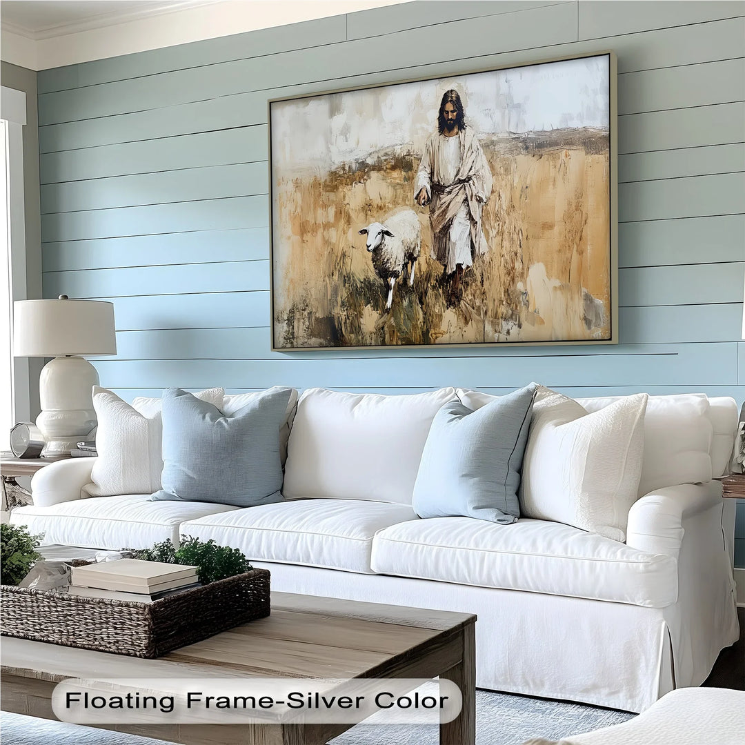 The Shepherd’s Walk – Jesus with a Lamb in a Wheat Field Canvas Print - MyPhotoStation