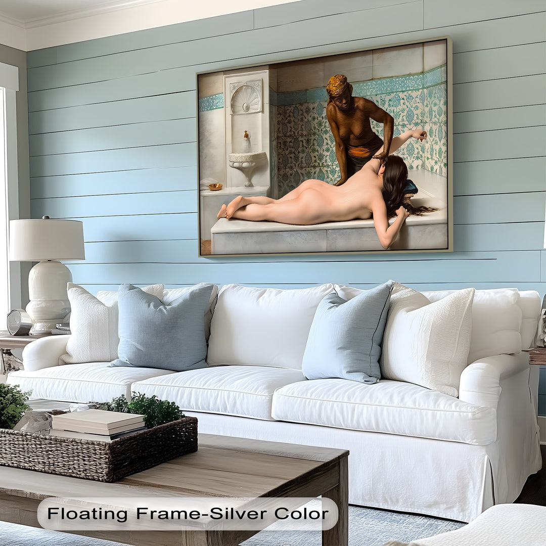 The Bath Attendant – Hammam Erotic Canvas Wall Art | Naked Art