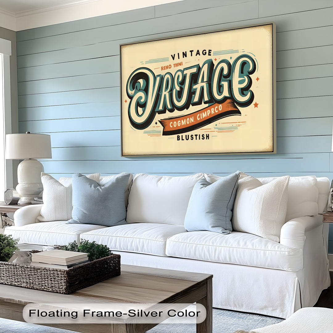 Vintage Lettering Blast – Retro Typography Canvas Print