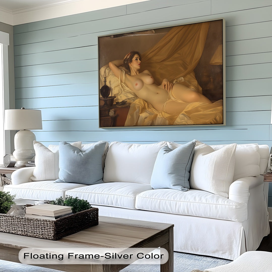 Golden Reverie – Nude Woman Canvas Wall Art | Sexy Canvas Print