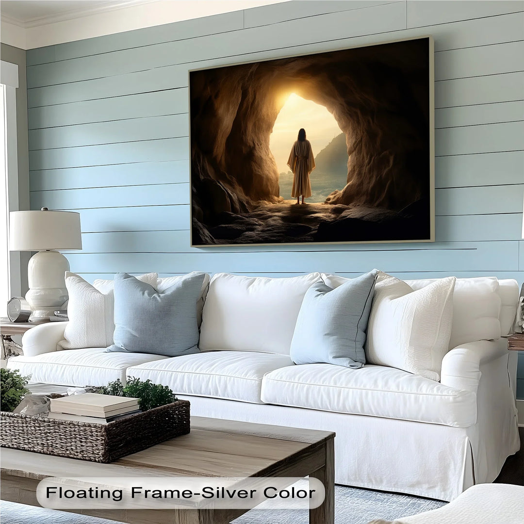 The Light of Resurrection – Jesus Emerging from the Tomb Canvas Print - MyPhotoStation