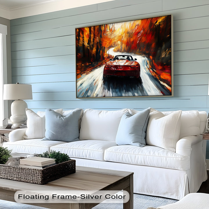 Autumn Roadster in Motion – Car Canvas Print