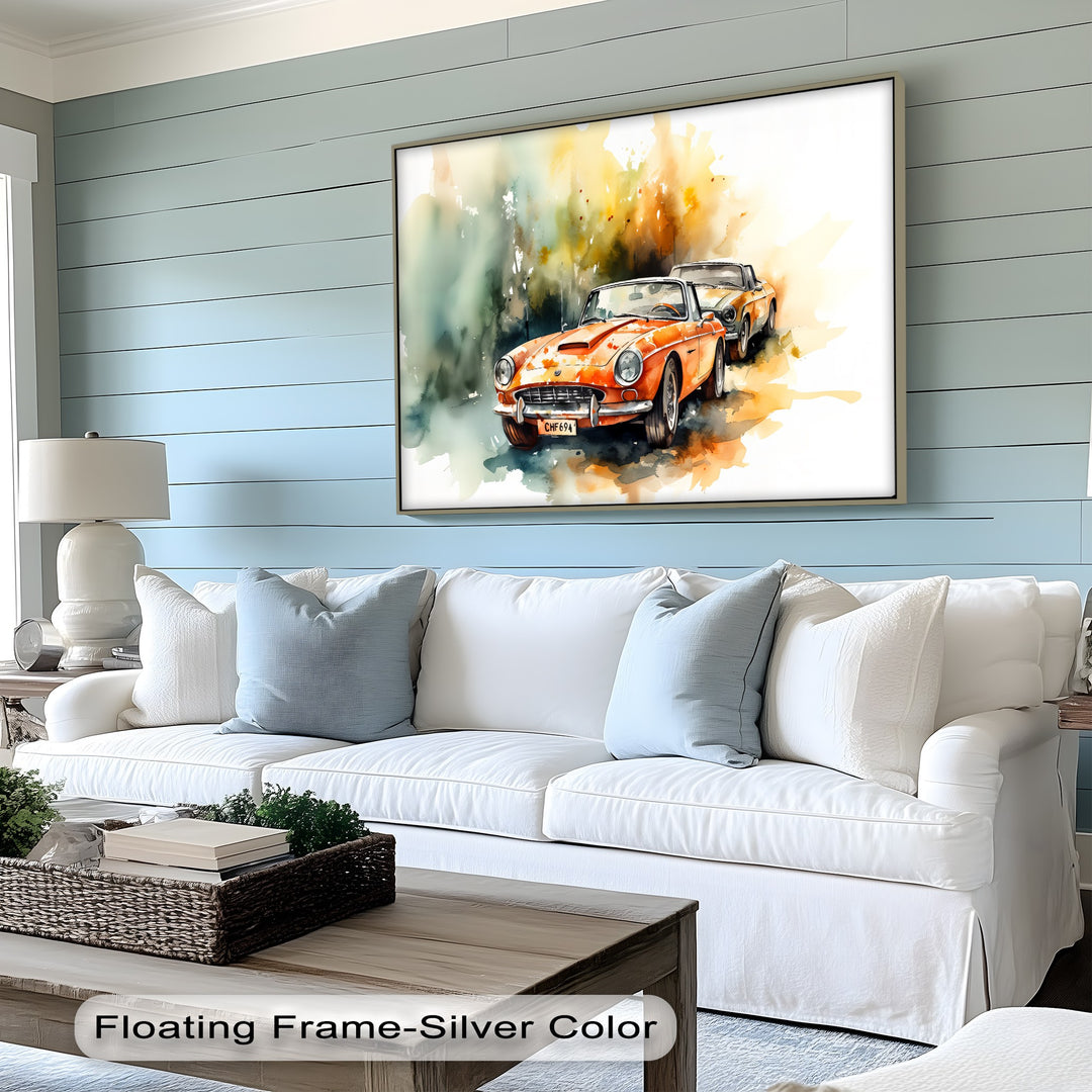 Orange Convertible Classic Cars – Car Canvas Print - MyPhotoStation