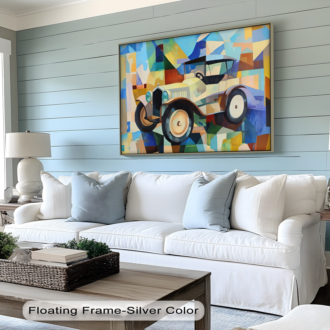 Geometric Vintage Car – Car Canvas Print