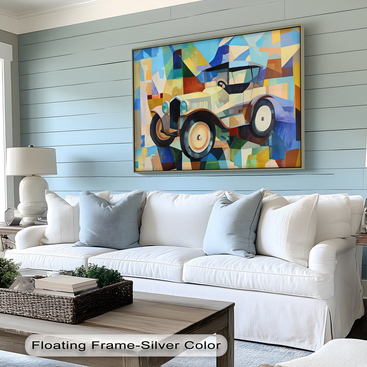 Geometric Vintage Car – Car Canvas Print