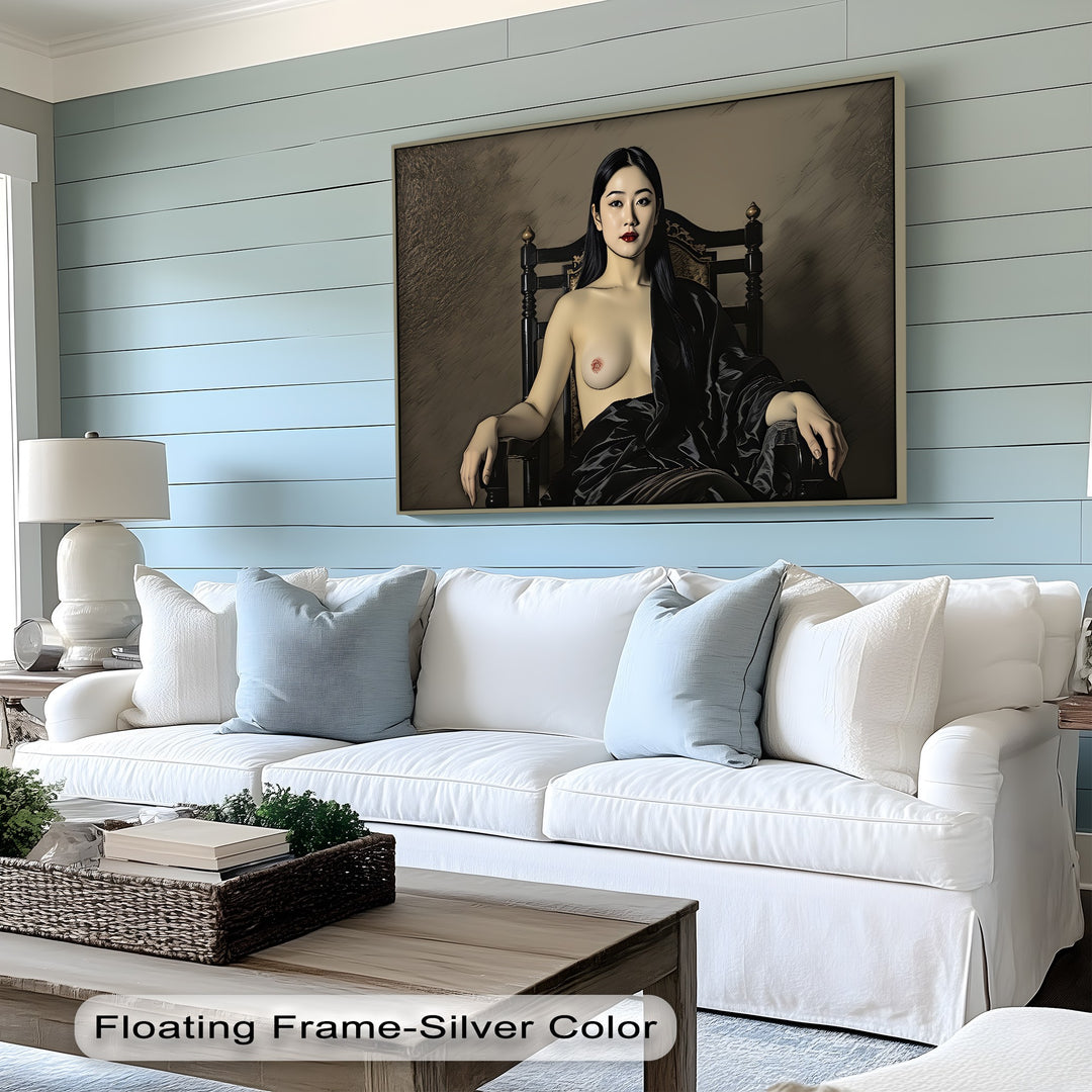 Obsidian Throne – Erotic Queen Canvas Wall Art | Sexy Artwork