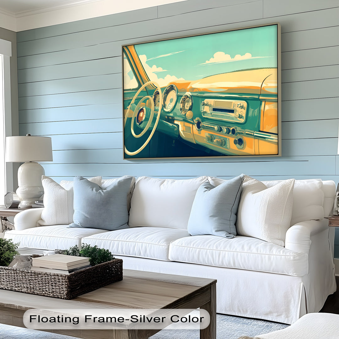 Cruise Control – Retro Car Dashboard Canvas Print
