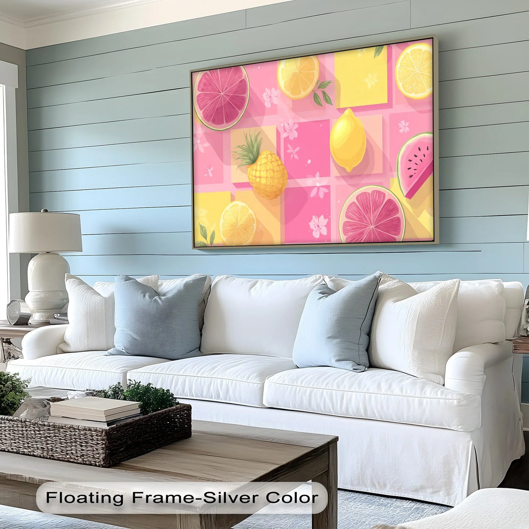 Tropical Fruit Vibes – Colorful Pineapple & Citrus Canvas Print - MyPhotoStation