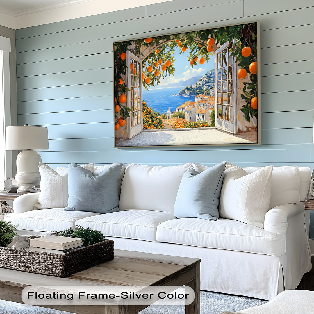 Amalfi Citrus Escape – Mediterranean Orange Grove Canvas Print