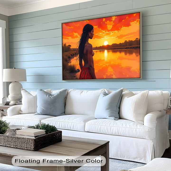 Golden Sunset Nude Woman – Erotic Canvas Art | Biggest Canvas