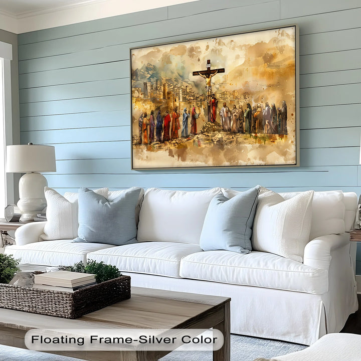 Jesus on the Cross with Disciples - Jesus Canvas Print