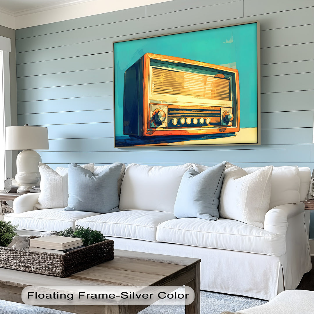 Golden Frequencies – Vintage Orange Radio Canvas Print