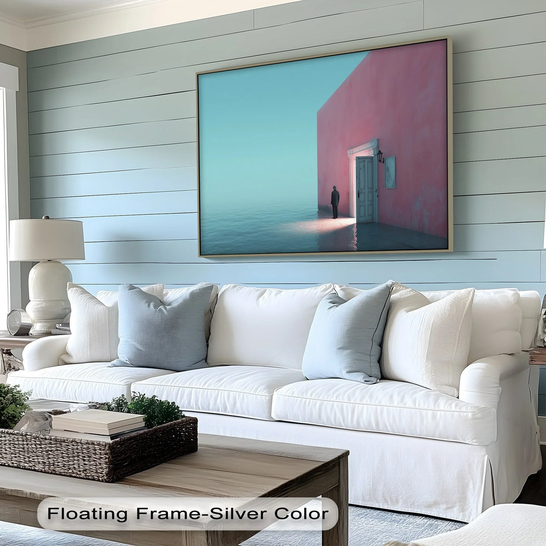 Surreal Doorway by the Sea – Minimalist Concept Canvas Print - MyPhotoStation