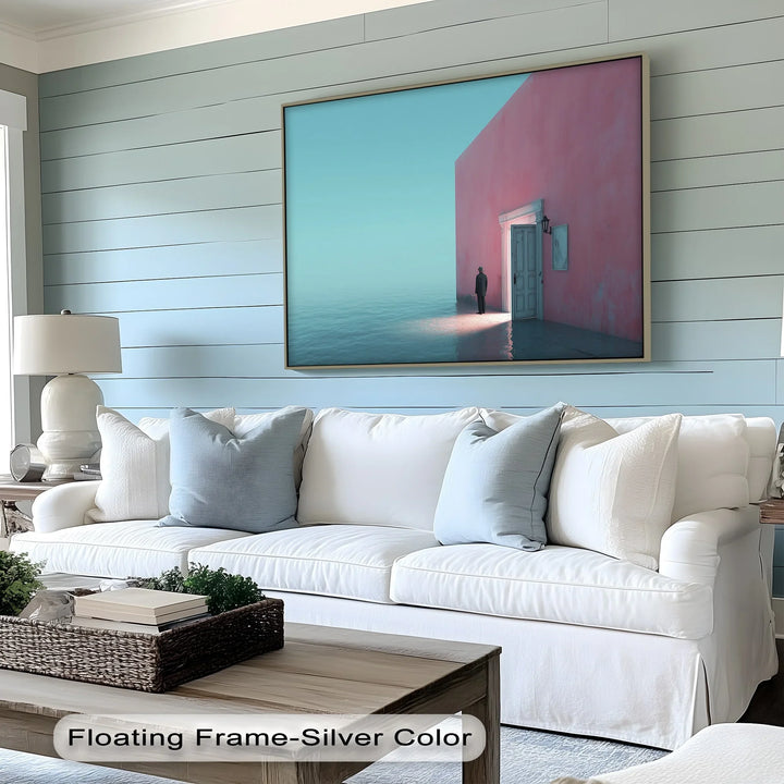 Surreal Doorway by the Sea – Minimalist Concept Canvas Print - MyPhotoStation