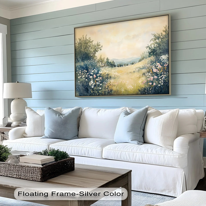 Golden Meadow Horizon – Serene Landscape Canvas Print - MyPhotoStation