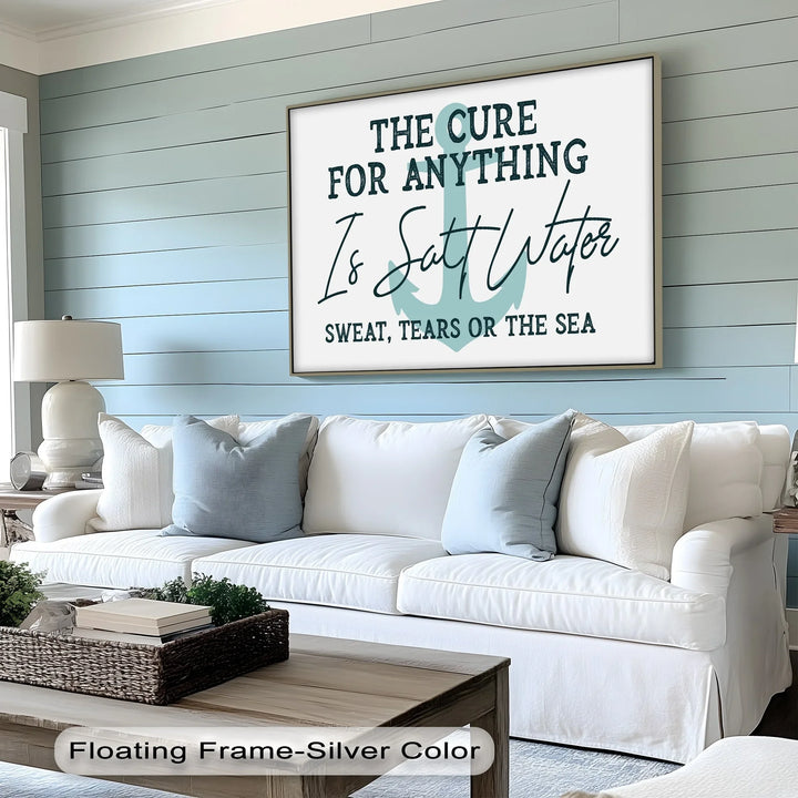 Saltwater Heals – Nautical Quote Canvas Print - MyPhotoStation