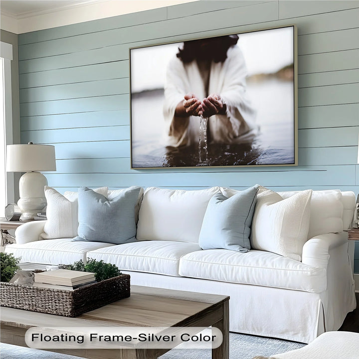 Living Water – Jesus Holding Water in His Hands Canvas Print - MyPhotoStation