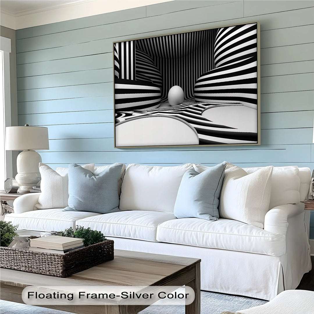 Monochrome Illusion Chamber – Black & White Canvas Print - MyPhotoStation