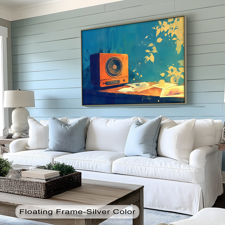 Golden Frequency – Retro Radio Still Life Canvas Print