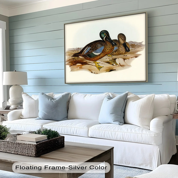 Marshland Companions – Vintage Duck Pair Animal Canvas Print - MyPhotoStation