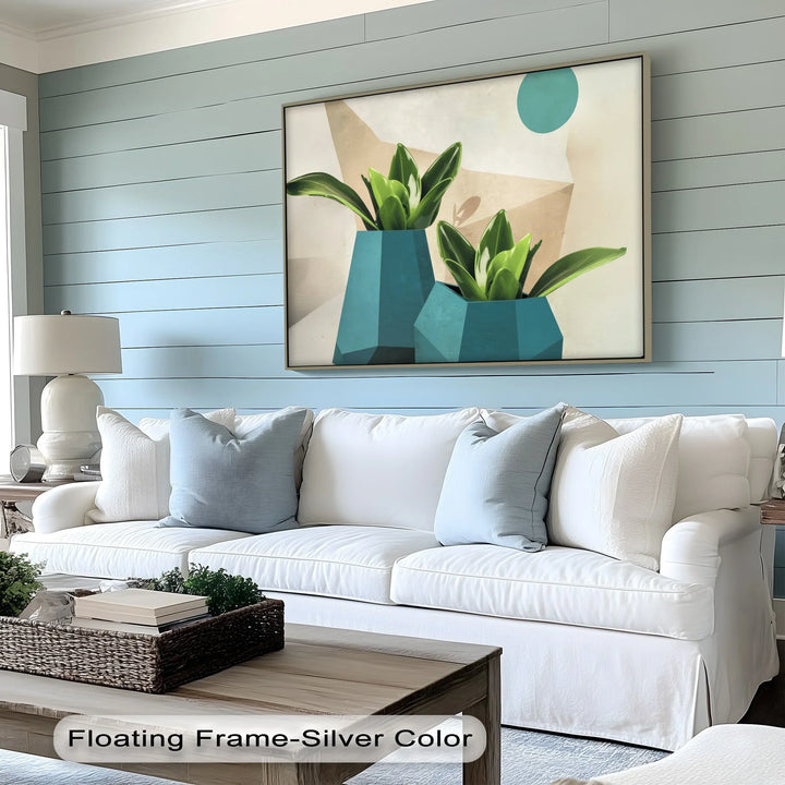 Geometric Serenity – Modern Succulent Plant Canvas Print - MyPhotoStation