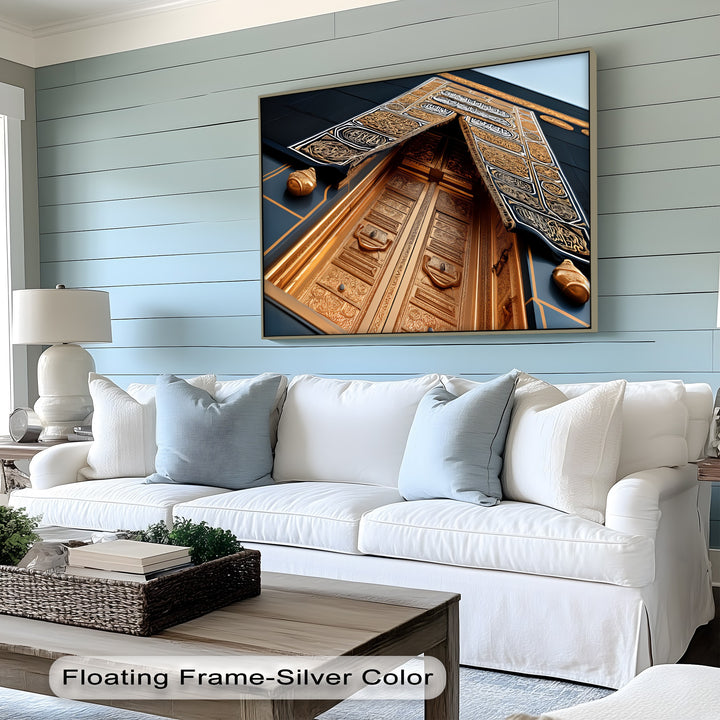 Golden Kaaba Door – Sacred Islamic Architecture Canvas Print