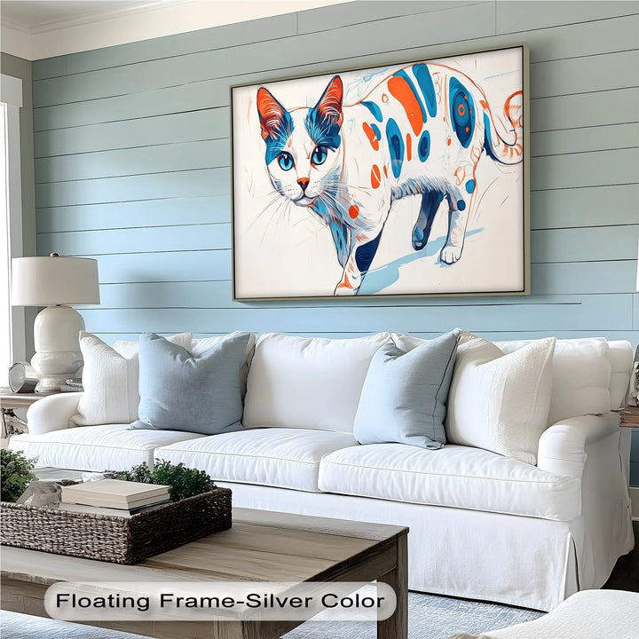 Cosmic Cat – Abstract Pop Art Style Feline Cat Canvas Print - MyPhotoStation