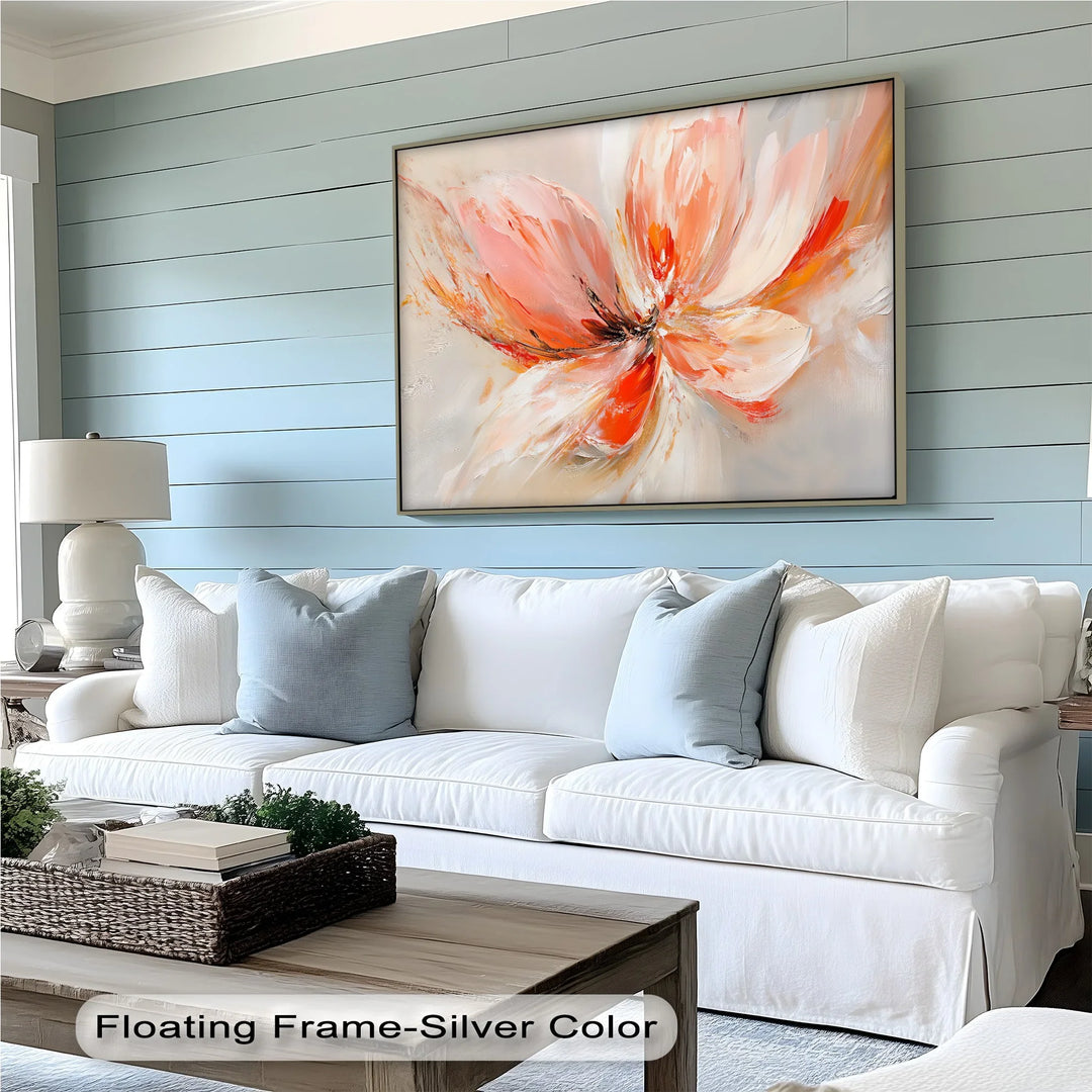Floral Flame – Abstract Orange Flower Canvas Wall Art - MyPhotoStation