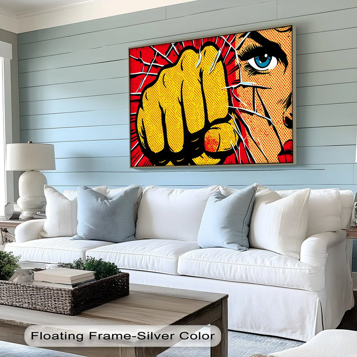Shattered Stare – Pop Art Punch Comic Canvas Print