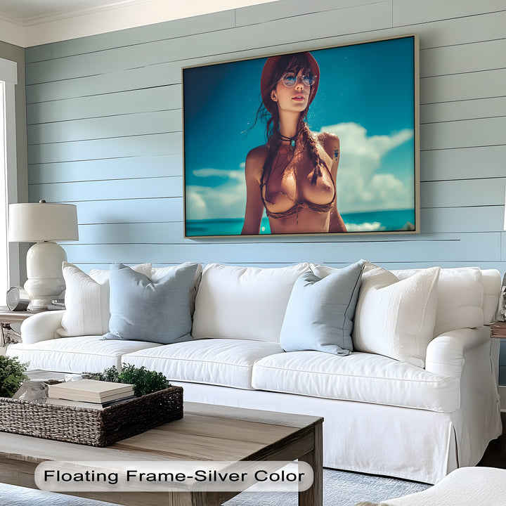 Ocean Desire – Sensual Beach Girl Erotic Canvas Wall Art | Bedroom Wall Art