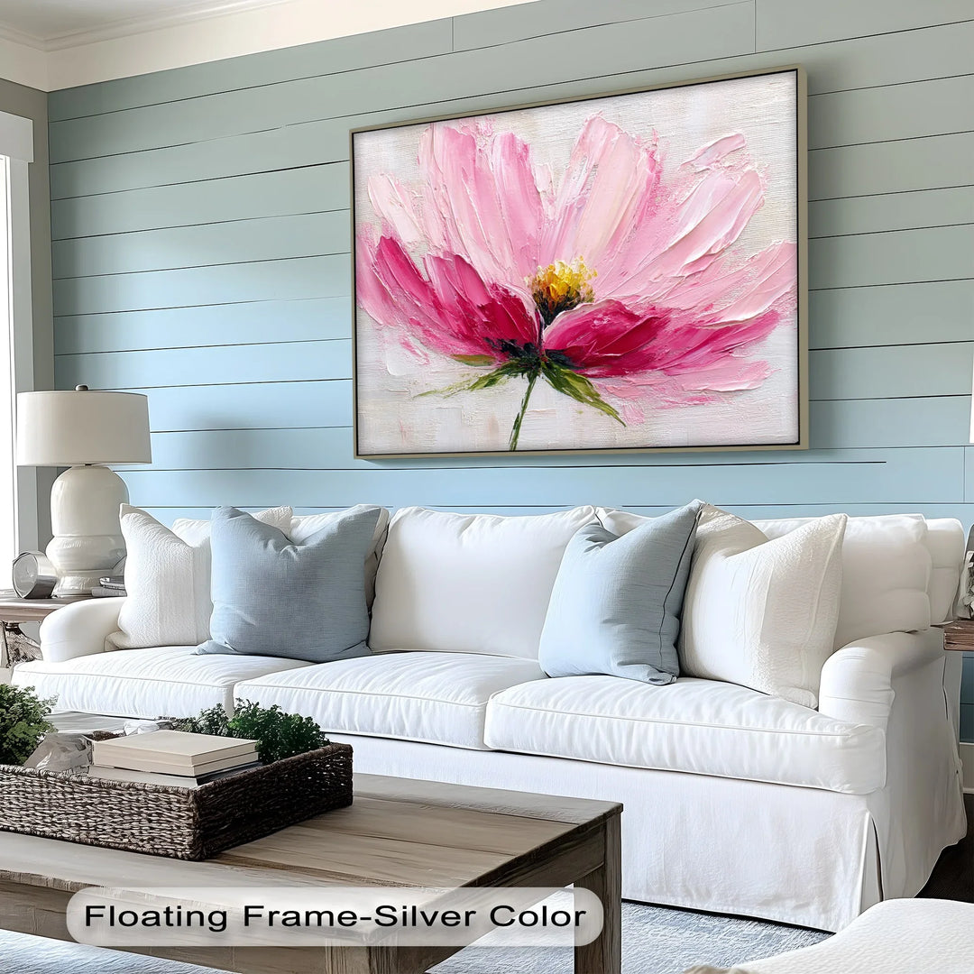 Blush Bloom – Textured Pink Floral Canvas Print - MyPhotoStation