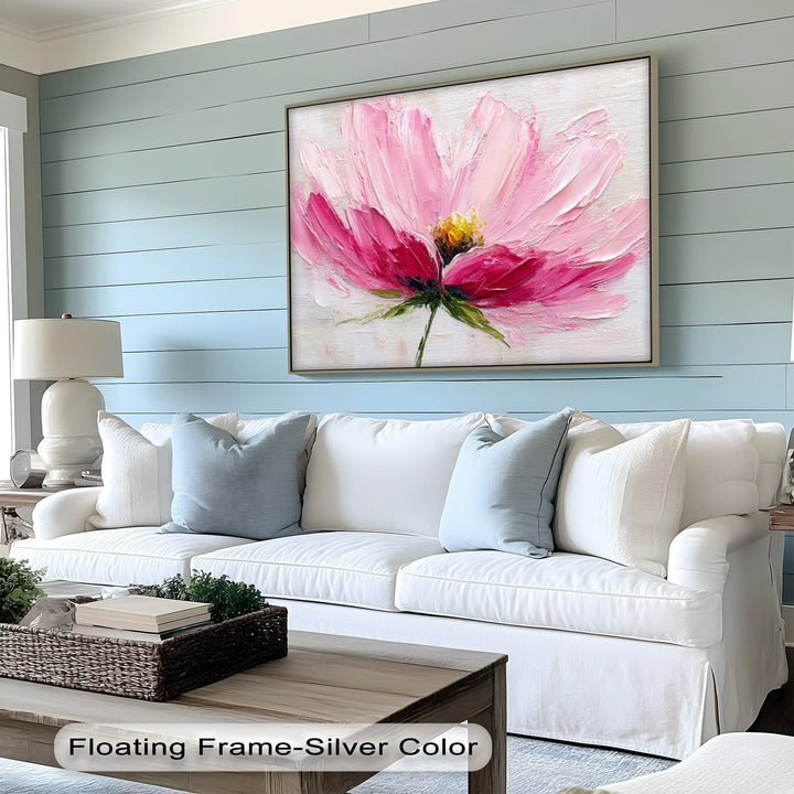 Blush Bloom – Textured Pink Floral Canvas Print - MyPhotoStation