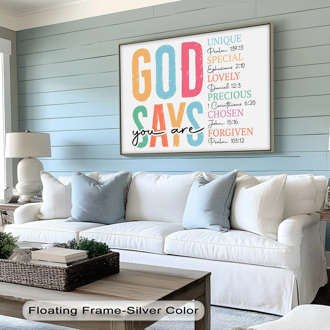 God Says You Are – Christian Scripture Canvas Print - MyPhotoStation