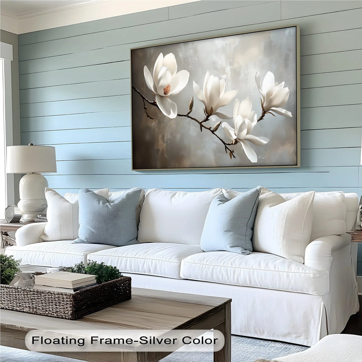 Serenity Magnolia – Elegant White Blossom Canvas Wall Art - MyPhotoStation