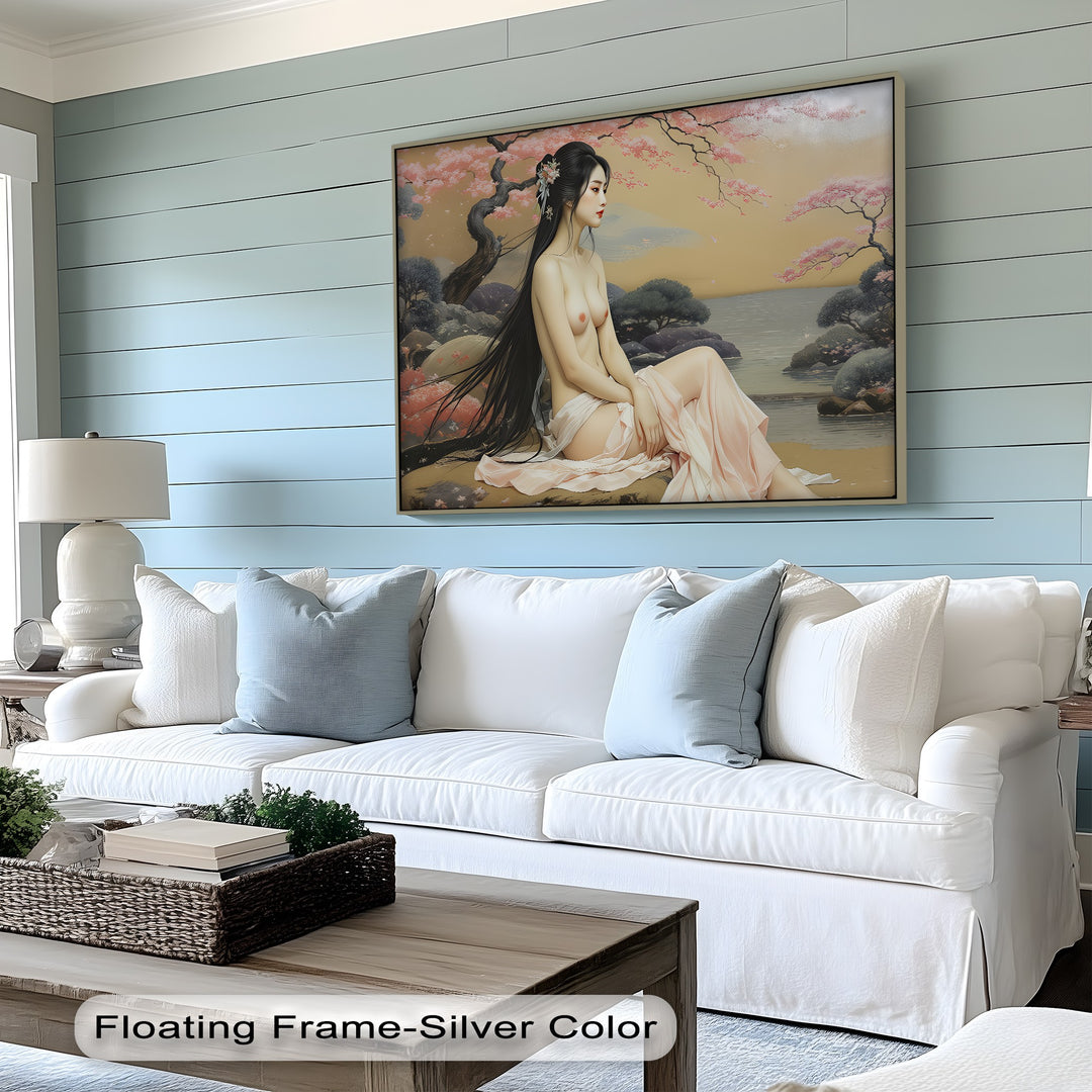 Cherry Blossom Reverie – Erotic Asian Canvas Wall Art | Sexy Wall Art