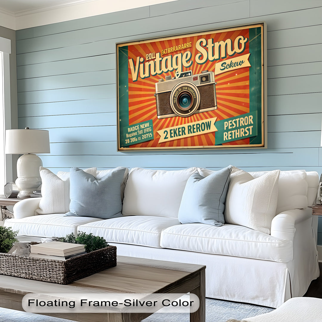 Flashback Pop – Retro Camera Poster Style Canvas Print