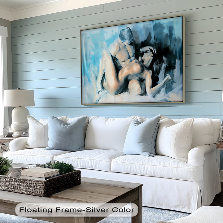 Icy Intimacy – Abstract Erotic Couple Canvas Wall Art | Biggest Canvas