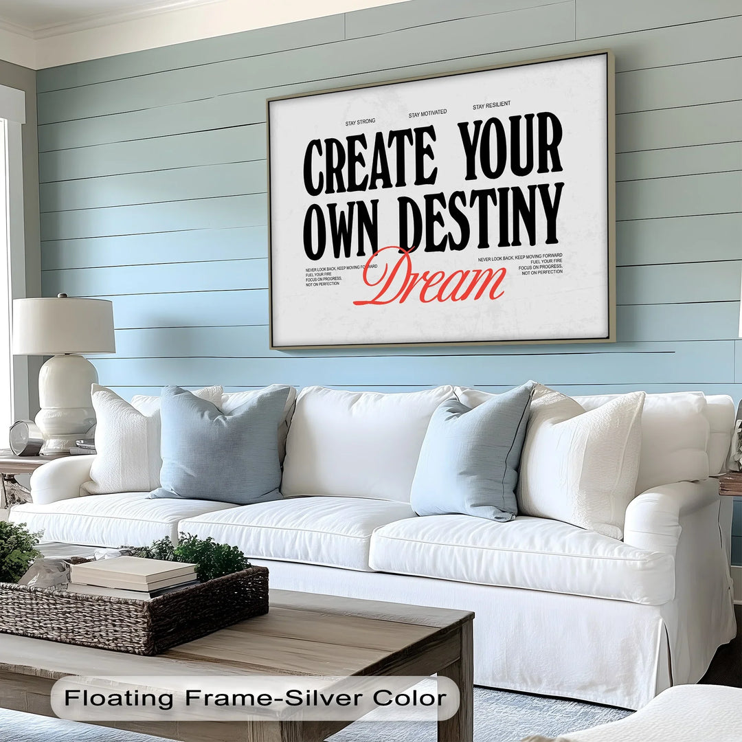 Create Your Own Destiny – Dream Typography Canvas Print